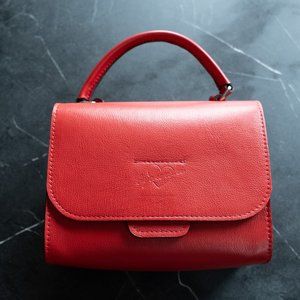 Genuine leather red bag